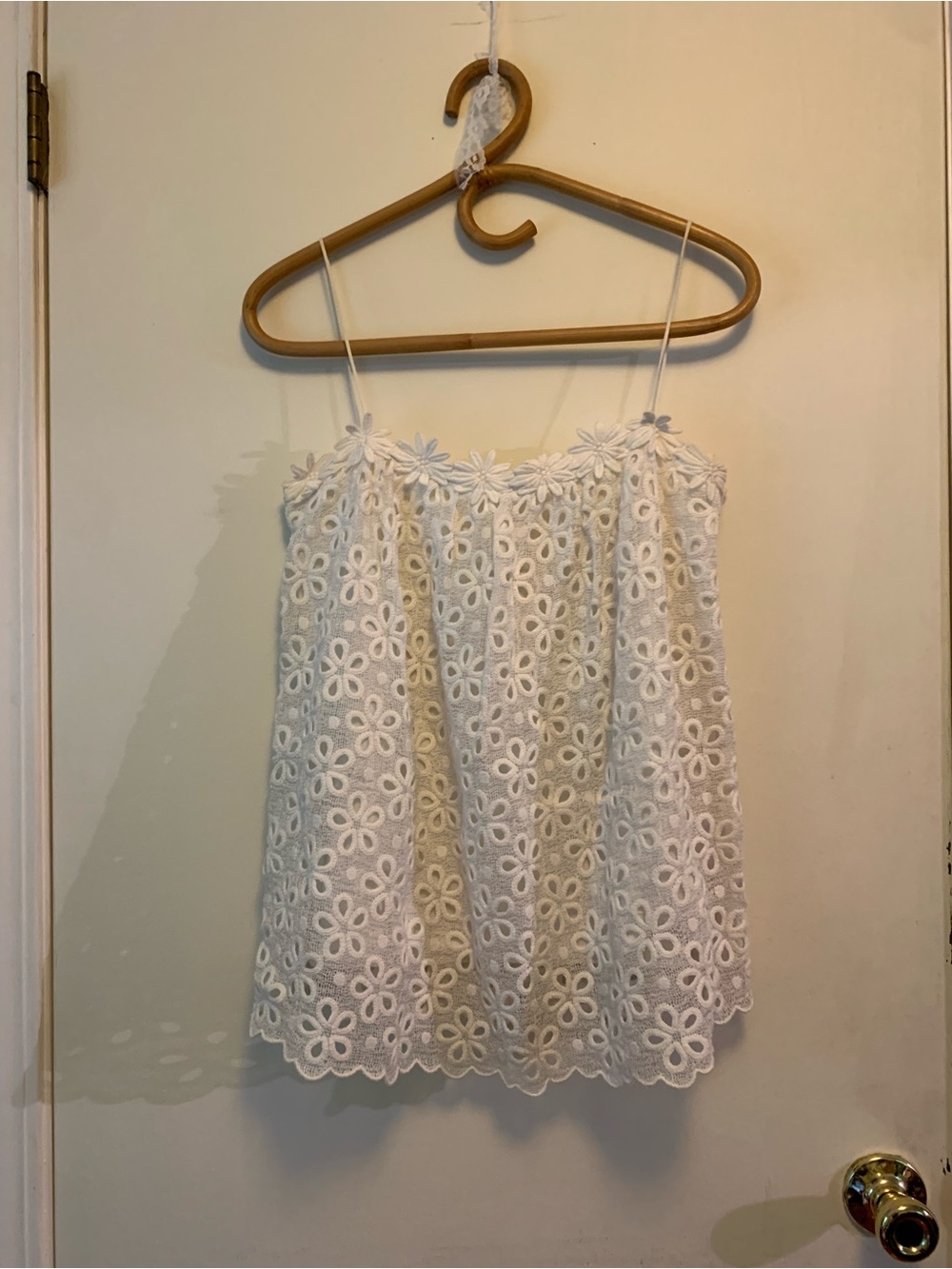 Milly White Floral Eyelet Tank